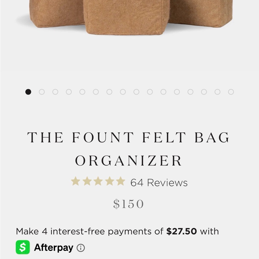 Fount Felt Bag Organizer in Brown